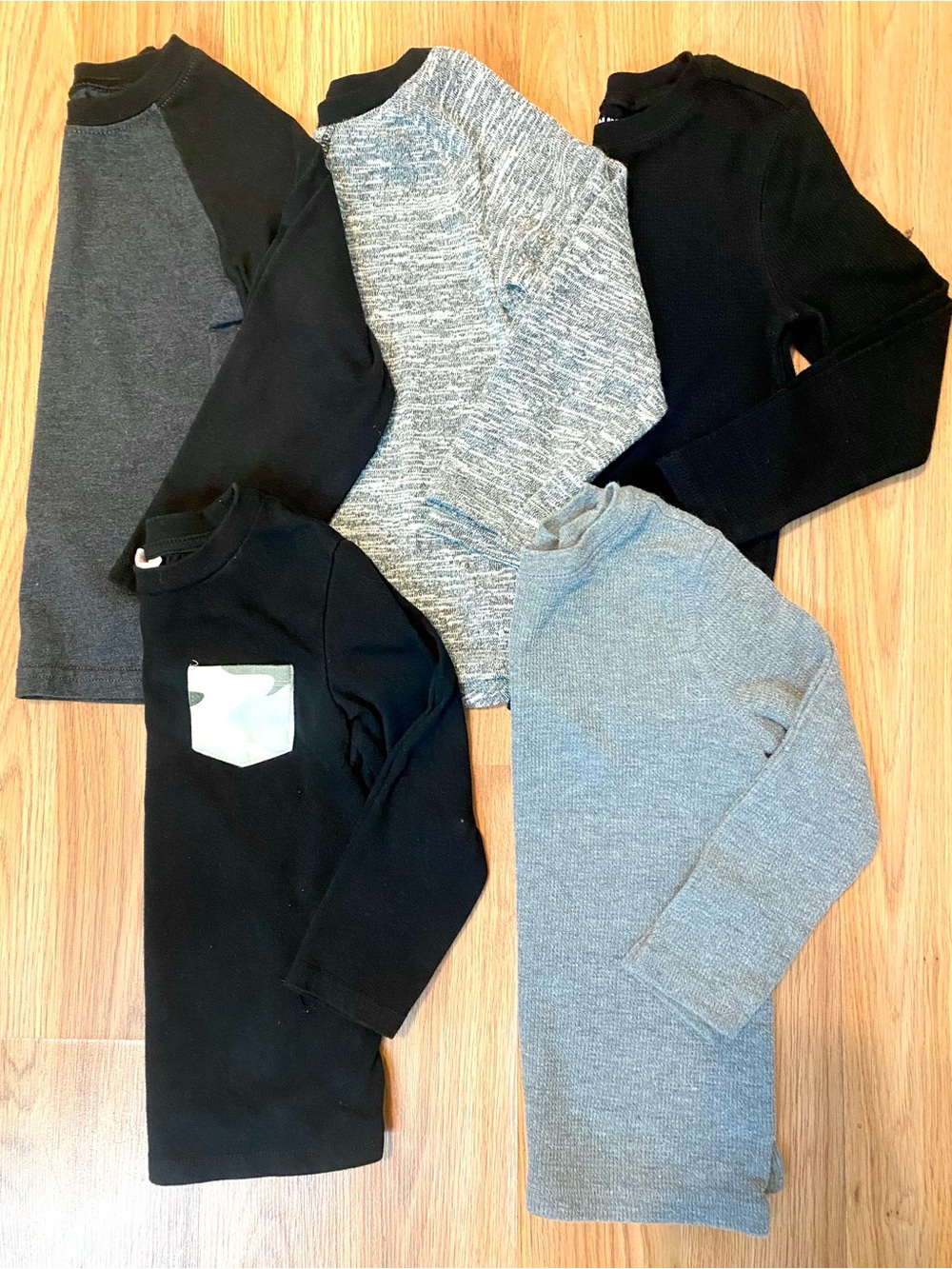 🖤🩶 5T BOYS LONG SLEEVE SHIRTS BUNDLE OF 5! WARM WINTER SHIRTS THERMAL SOFT